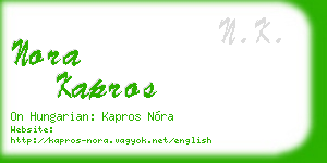 nora kapros business card