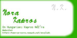 nora kapros business card